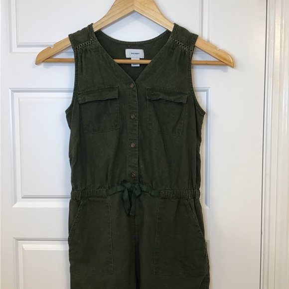 Old Navy Girls Green Sleeveless Jumpsuit - Picture 1 of 1